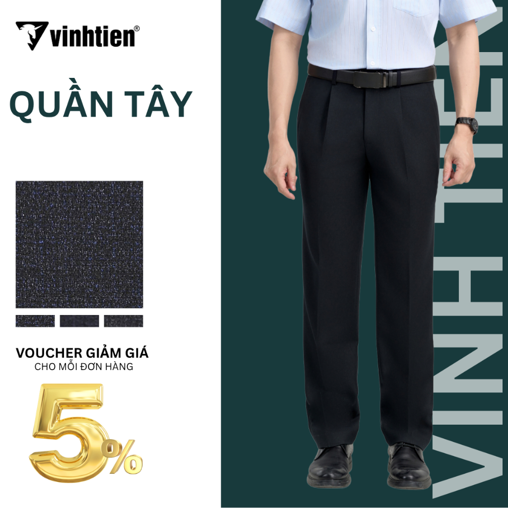 Quần Tây Nam Công Sở 1ly Classic Form Suông Vĩnh Tiến 499 - Nhiều Màu
