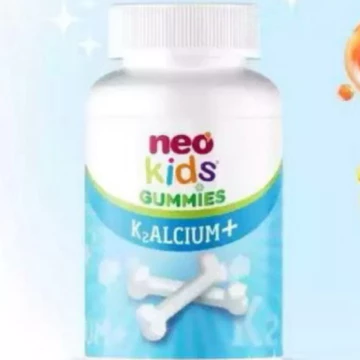NeoKids Gummies canxi ( hộp 60 viên nhai) Kẹo canxi cho bé vị sữa chua bổ sung Canxi, D3, Vitamin K2 MK7 cho trẻ