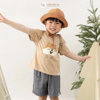 M&B (6M-6Y) Bộ quần áo bé trai cộc tay Sóc Cười cotton thoáng mát, thấm hút tốt, dễ mặc cho bé-SOC