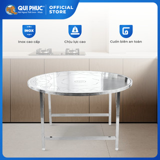 [FREESHIP] Bàn inox gấp gọn 1m2 Dona Evo QUI PHÚC, inox sáng bóng, không gỉ, bàn ăn gia đình