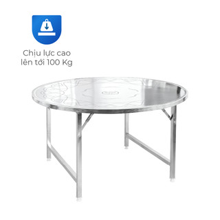 [FREESHIP] Bàn inox gấp gọn 1m2 Dona Evo QUI PHÚC, inox sáng bóng, không gỉ, bàn ăn gia đình