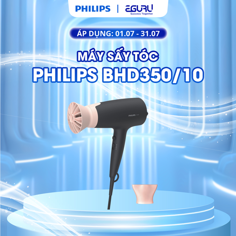 Máy Sấy Tóc ION Philips BHD350/10 (2100W, 6 Chế Độ Sấy) - Chính Hãng - Bảo Hành 24 Tháng