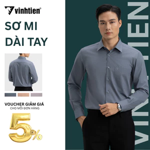 Áo Sơ Mi Nam Dài Tay Trơn Màu Vạt Bầu Form Regular Vĩnh Tiến 399 - Nhiều Màu
