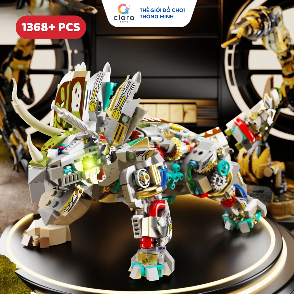 Đồ Chơi Lắp Ráp Cơ Khí Mô Hình Khủng Long Máy Siniceratops 13051 1368PCS Mô Hình Lắp Ráp 3D LEGO