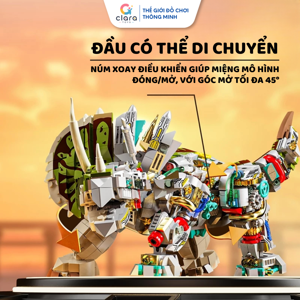Đồ Chơi Lắp Ráp Cơ Khí Mô Hình Khủng Long Máy Siniceratops 13051 1368PCS Mô Hình Lắp Ráp 3D LEGO