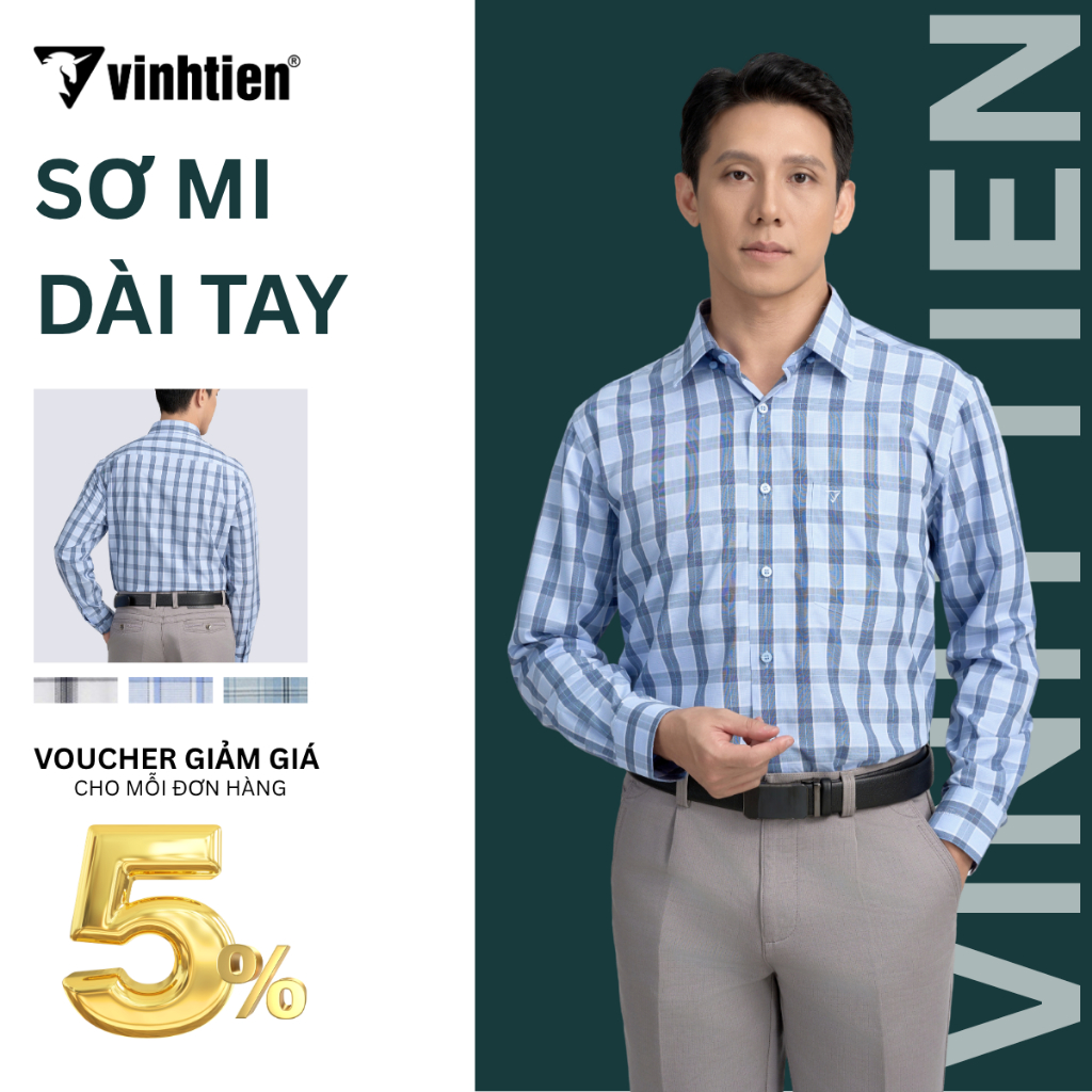 Áo Sơ Mi Nam Dài Tay Caro Vải Bamboo Vạt Bầu Form Regular Vĩnh Tiến 495 - Nhiều Màu (Giỏ 2)
