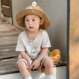 M&B (6M-6Y) Bộ quần áo bé trai cộc tay Chipmunk Sọc Nâu cotton thoáng mát, thấm hút tốt, dễ mặc-SOC