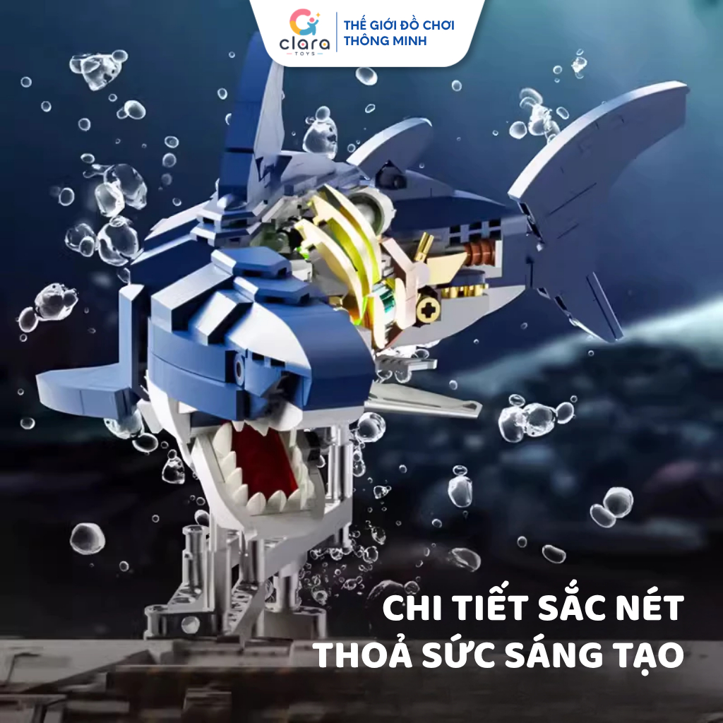 Đồ Chơi Lắp Ráp Mô Hình Cơ Khí Cá Mập 13054 687PCS Mô Hình Lắp Ráp LEGO 3D Mechanical Shark Đồ Chơi STEM 6+