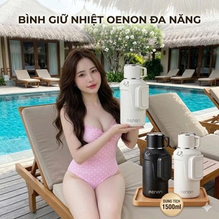 Bình Giữ Nhiệt 1500ml INOX SUS316 - Giữ Nhiệt 24 Giờ, Có Tay Cầm, Dây Đeo, Nắp Làm Cốc