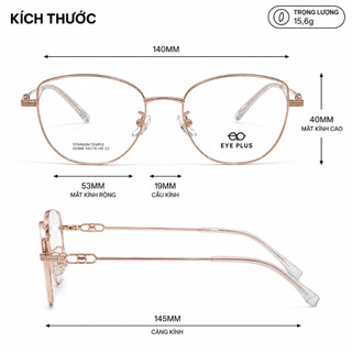 Gọng Kính Mắt Mèo Thời Trang Eye Plus 22860/22946 Titanium Cao Cấp Kiểu Dáng Nữ Sang Chảnh Nữ Tính