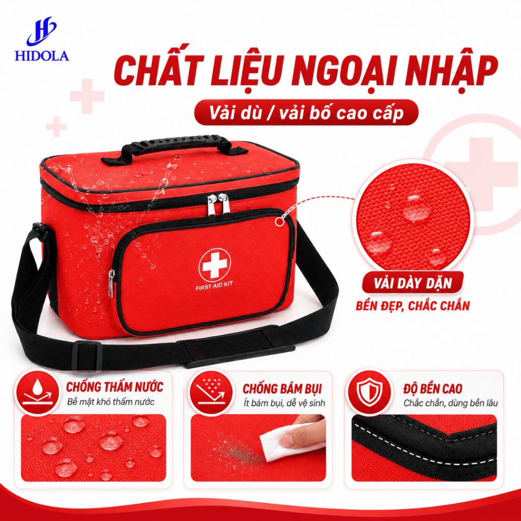 Túi Y Tế Đựng Thuốc, Túi Sơ Cứu HIDOLA Đựng Thuốc Cứu Thương Nhỏ Gọn Tiện Lợi Phù Hợp Cá Nhân 10 LÍT, 9126