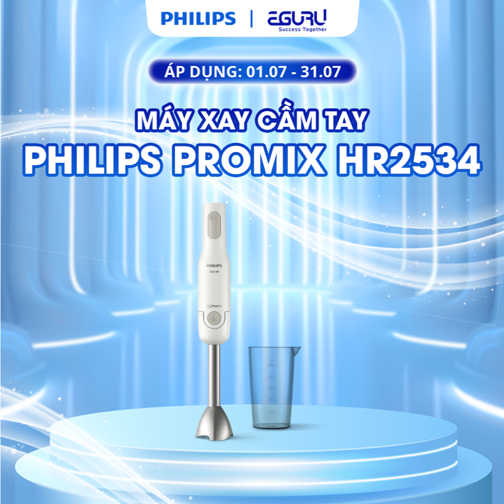 Máy xay cầm tay Philips HR2534, cối xay inox, công suất 650W, bảo hành 2 năm chính hãng