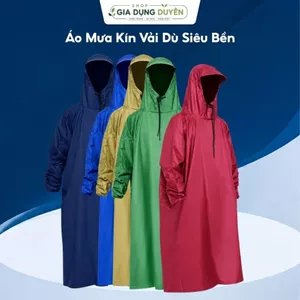 Áo Mưa Bít, Áo Mưa Kín Vải Dù Siêu Bền 1m4 Size Thông Dụng Nhất (Hàng cao cấp xưởng Việt Nam)