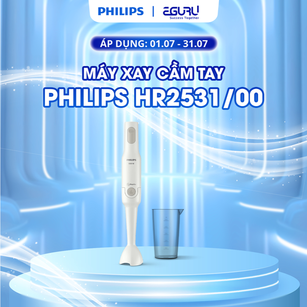 Máy xay sinh tố cầm tay PHILIPS HR2531/00 - Công Suất 650W - Hàng Chính Hãng - Bảo Hành 24 Tháng