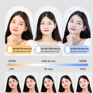 Đèn Livestream Ring Light 3 Kẹp Kèm Chân 2m1 cao cấp – Đèn Trợ Sáng Livestream, Chụp Ảnh, Quay Video, Bán Hàng