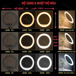 Đèn Livestream Ring Light 3 Kẹp Kèm Chân 2m1 cao cấp – Đèn Trợ Sáng Livestream, Chụp Ảnh, Quay Video, Bán Hàng