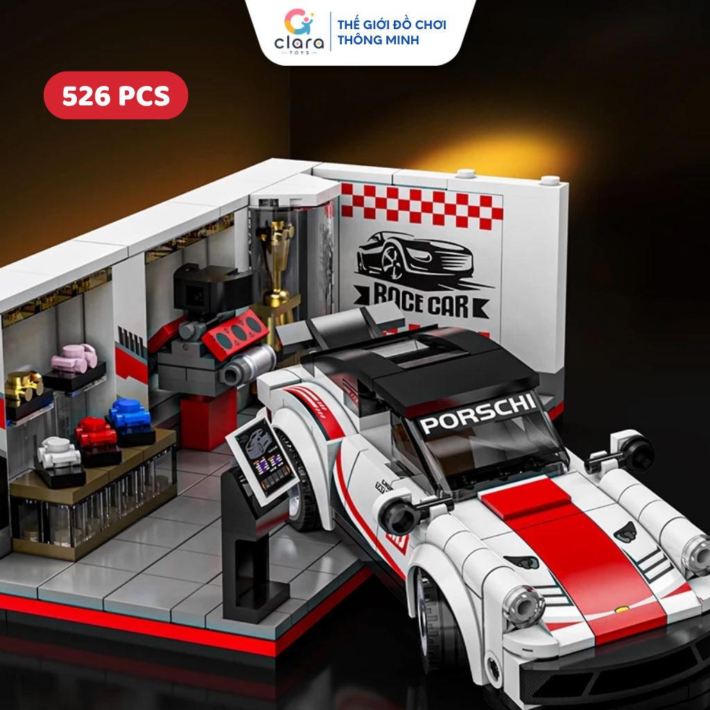 Đồ Chơi Lắp Ráp Mô Hình Siêu Xe Porsche 13080 526PCS Mô Hình Lắp Ráp LEGO 3D Xe Thể Thao STEM