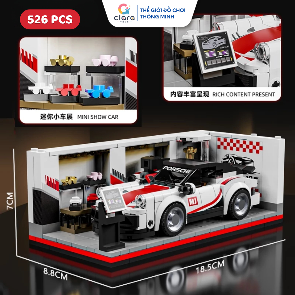 Đồ Chơi Lắp Ráp Mô Hình Siêu Xe Porsche 13080 526PCS Mô Hình Lắp Ráp LEGO 3D Xe Thể Thao STEM