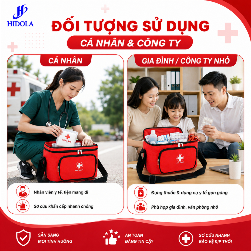 Túi Y Tế Đựng Thuốc, Túi Sơ Cứu HIDOLA Đựng Thuốc Cứu Thương Nhỏ Gọn Tiện Lợi Phù Hợp Cá Nhân 10 LÍT, 9126