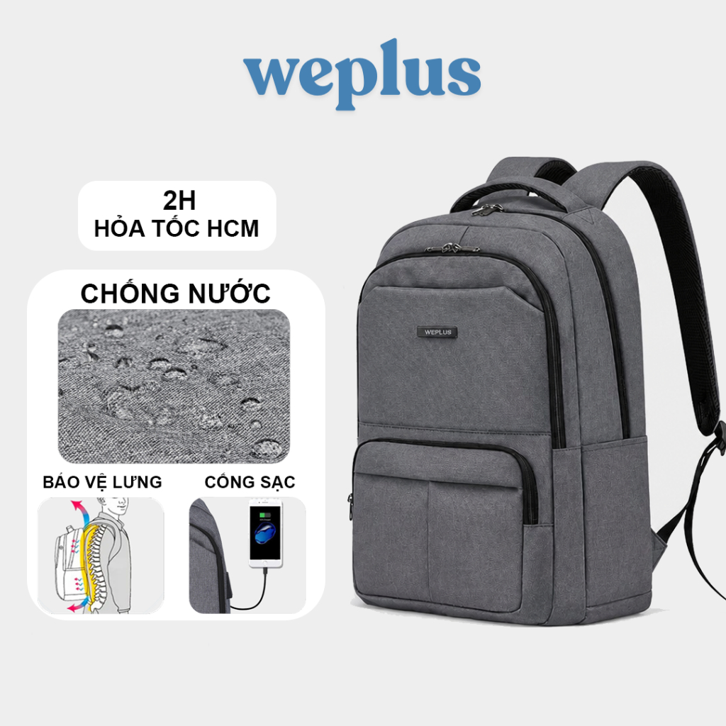 Balo Size Lớn Có Ngăn Đựng Laptop 17inch Vải Chống Nước Thiết Kế Công Thái Học Ôm Sát Lưng Chống Mỏi WPB2021