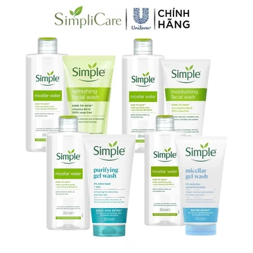 Bộ đôi Sữa rửa mặt Simple (150ml) + Nước tẩy trang Simple Micellar Water (200ml)