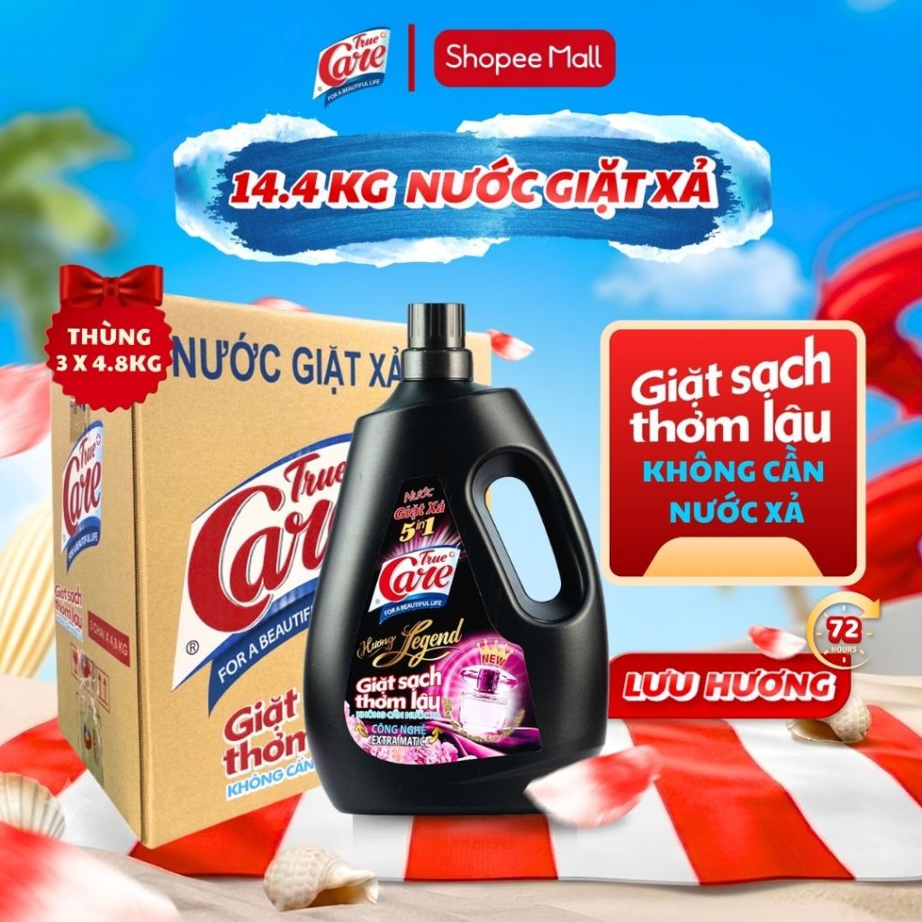 Thùng Nước Giặt Xả True Care 5in1 Hương Legend (2.4Kg - 4.8Kg)