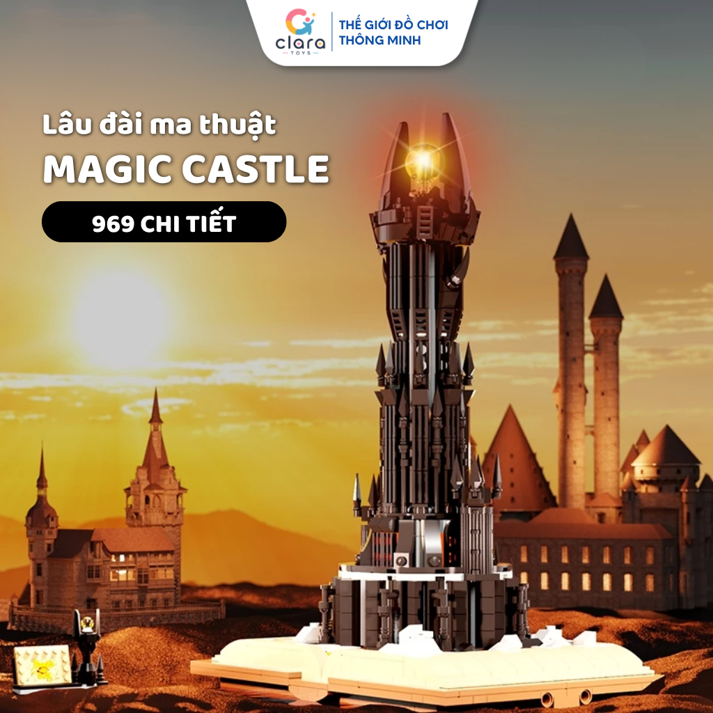 Đồ Chơi Lắp Ráp Mô Hình Lâu Đài Đen 13018 969PCS Mô Hình Lắp Ghép LEGO 3D Xếp Hình STEM Quà Tặng 12+