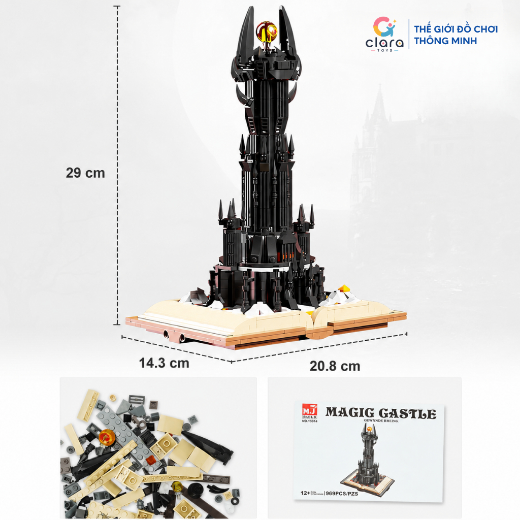 Đồ Chơi Lắp Ráp Mô Hình Lâu Đài Đen 13018 969PCS Mô Hình Lắp Ghép LEGO 3D Xếp Hình STEM Quà Tặng 12+