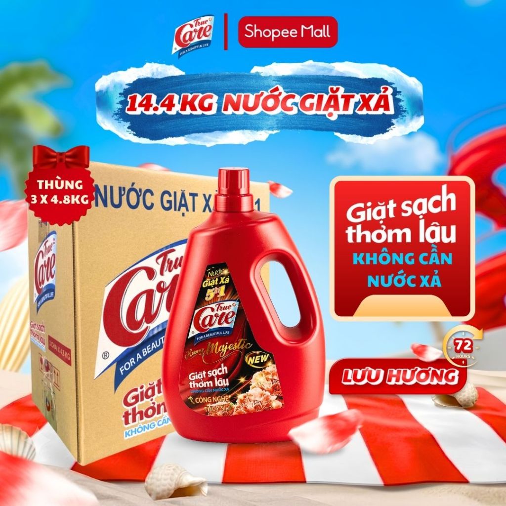 Thùng Nước Giặt Xả True Care 5in1 Hương Majestic (2.4Kg - 4.8Kg)