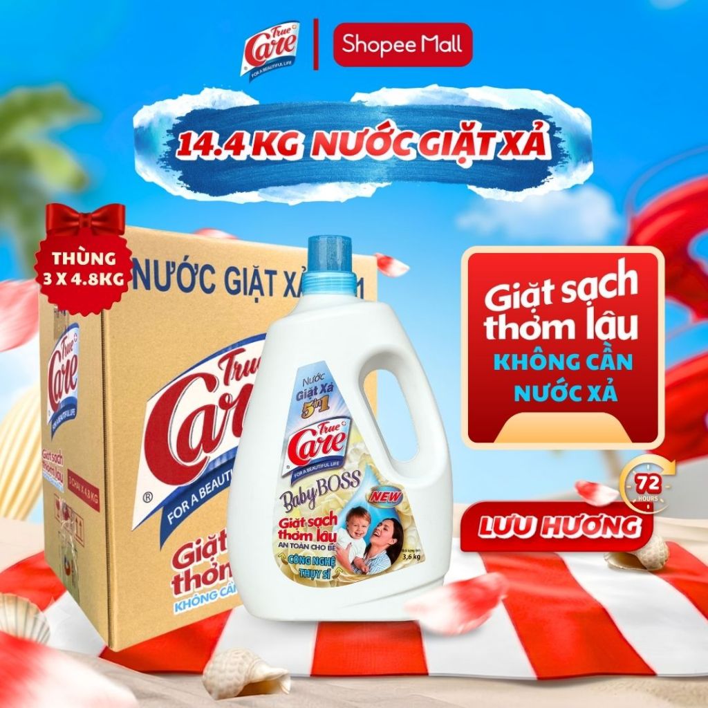 Thùng Nước Giặt Xả True Care 5in1 Hương Baby Boss 3.6Kg