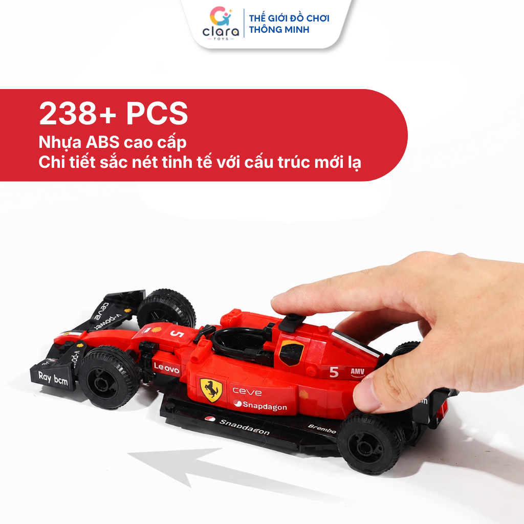 Đồ Chơi Lắp Ráp Xe Đua F1 Đỏ 13014A 238PCS Mô Hình Lắp Ghép LEGO 3D Mô Hình Xe Đua Thể Thao STEM 6+