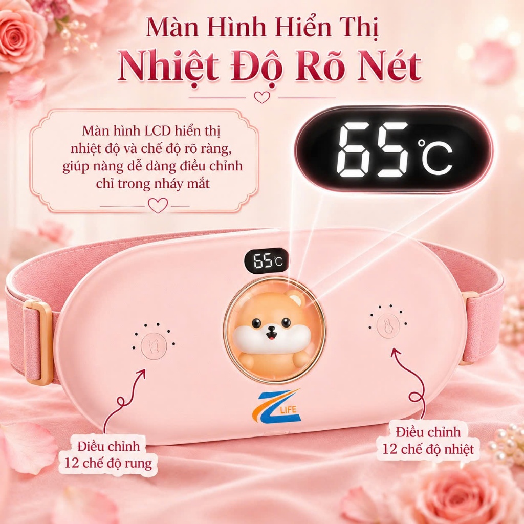 Set Quà Tặng Sinh Nhật cho Nữ, Người Yêu, Bạn Thân, Máy Massage Chườm Ấm Giảm Đau Bụng Kinh Nguyệt