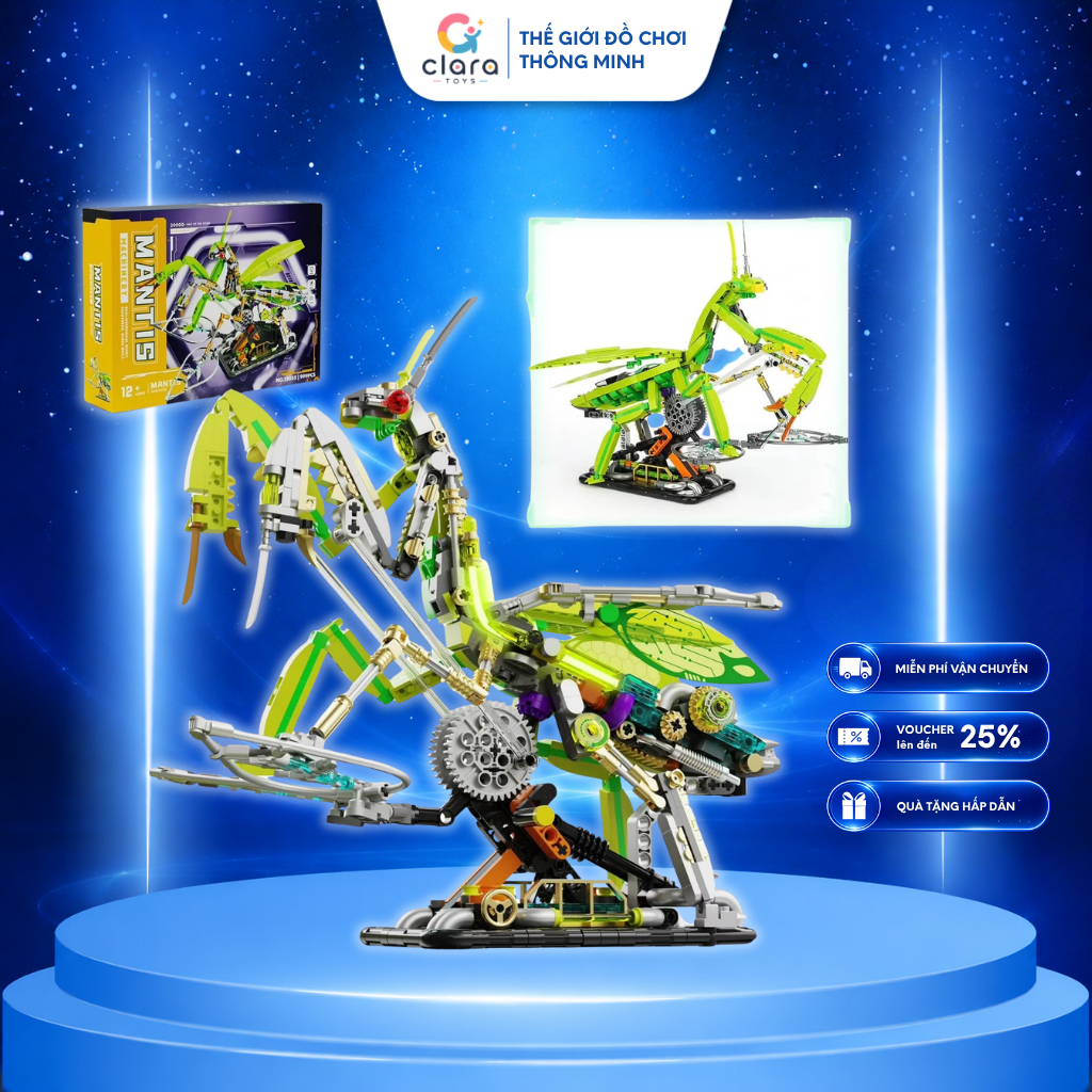 Đồ Chơi Lắp Ráp Bọ Ngựa Mantis 13055 999PCS Mô Hình Lắp Ghép LEGO 3D Mô Hình Cơ Khí Chuyển Động
