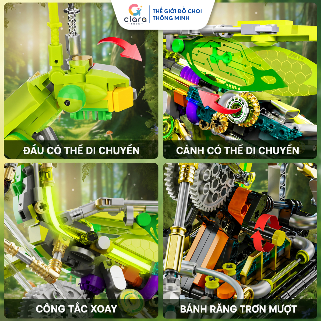 Đồ Chơi Lắp Ráp Bọ Ngựa Mantis 13055 999PCS Mô Hình Lắp Ghép LEGO 3D Mô Hình Cơ Khí Chuyển Động