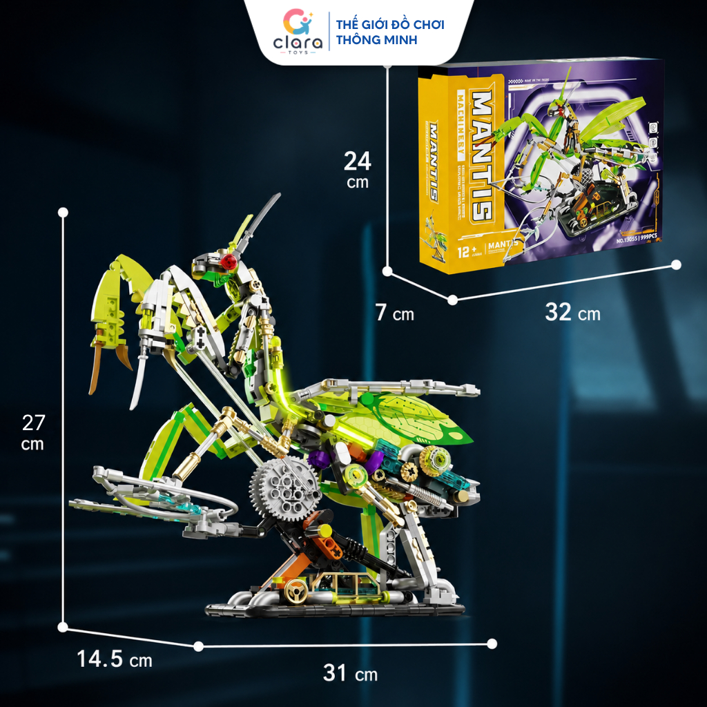 Đồ Chơi Lắp Ráp Bọ Ngựa Mantis 13055 999PCS Mô Hình Lắp Ghép LEGO 3D Mô Hình Cơ Khí Chuyển Động