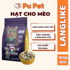 Hạt cho mèo LANGLIKE siêu topping, đạm 42% túi chiết - Thức ăn Hạt LANGLIKE không độn ngũ cốc cho mèo mọi lứa tuổi