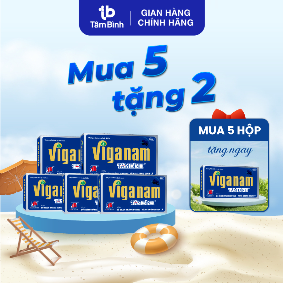 [Combo 5 tặng 2] Viganam Tâm Bình - Hộp 60v hỗ trợ tăng cường sinh lý