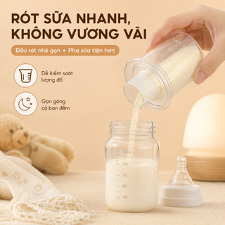 Hộp trữ sữa bột QCOOKO (SET 4 HỘP 50g)-Vạch Chia 80ml cho bột bên trong luôn khô ráo, an toàn cho bé