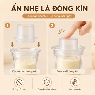Hộp trữ sữa bột QCOOKO (SET 4 HỘP 50g)-Vạch Chia 80ml cho bột bên trong luôn khô ráo, an toàn cho bé