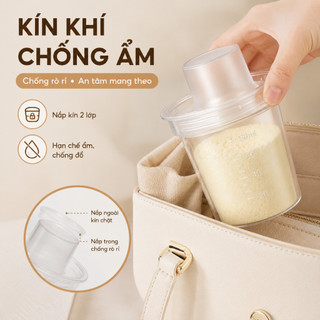 Hộp trữ sữa bột QCOOKO (SET 4 HỘP 50g)-Vạch Chia 80ml cho bột bên trong luôn khô ráo, an toàn cho bé