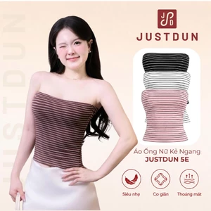 Áo Ống Nữ JUSTDUN 5E - Kẻ Ngang, Áo Quây Ôm Body, Cotton Mịn, Co Giãn, Mềm Mại