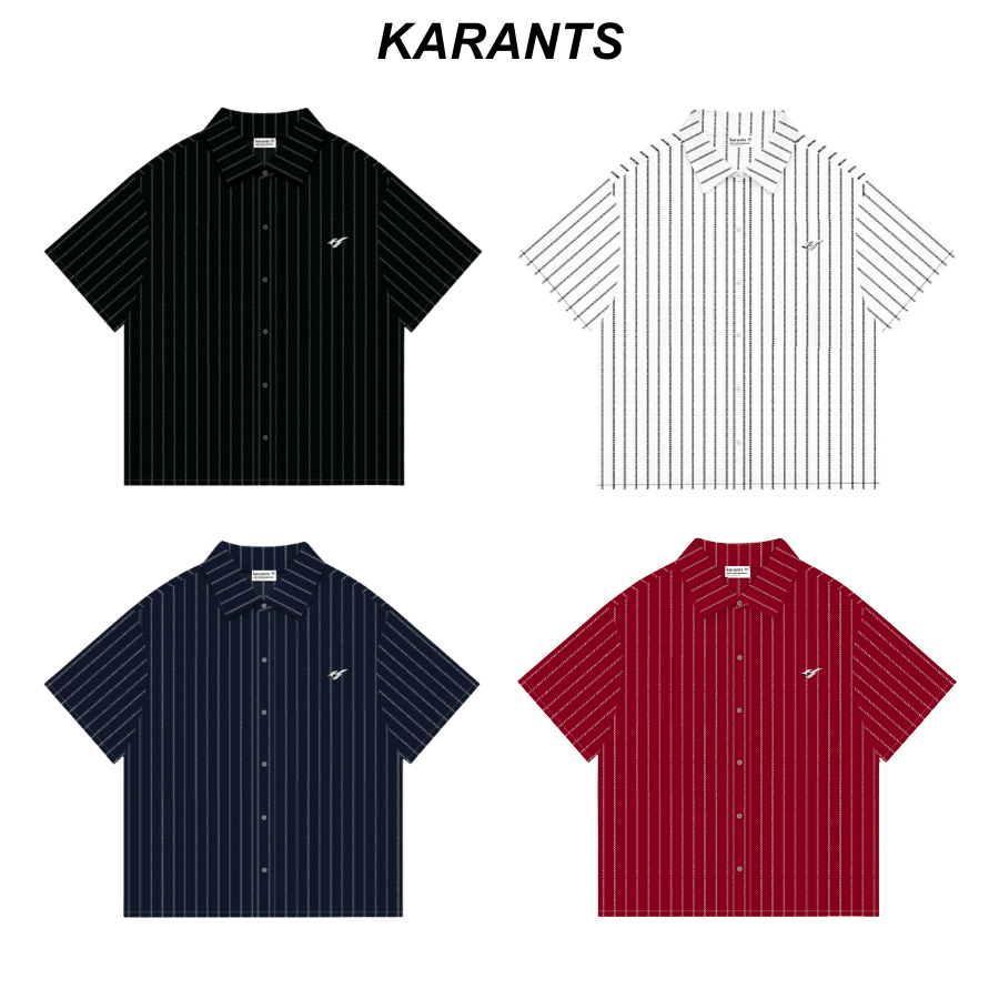 Karants Áo Sơ Mi Boxy Vải Satin Gắn Thanh Kim Loại Trơn Nam Nữ Unisex - KR262