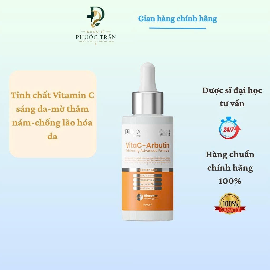 Serum Sáng Da, Chống Lão Hoá MD CARE VitaC-Arbutin Serum - Whitening Advanced Formula 30ml