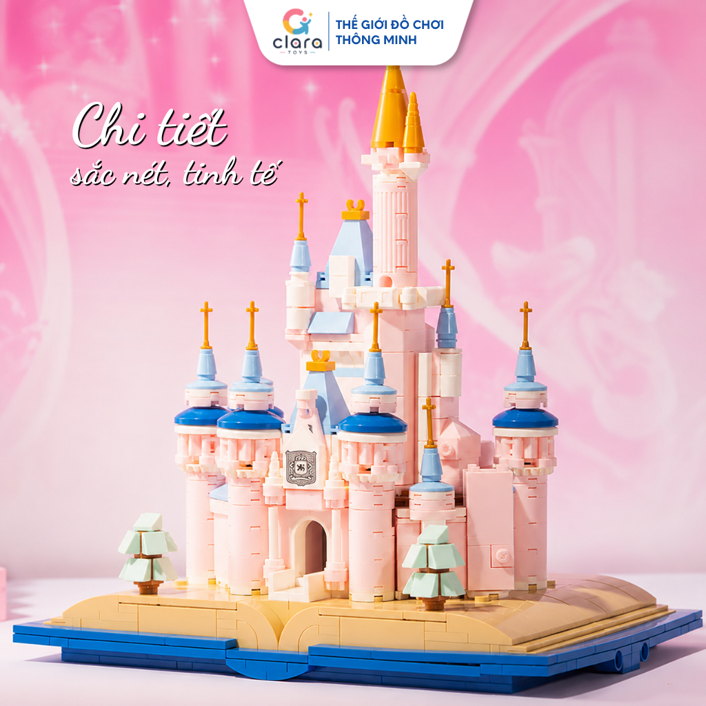 Đồ Chơi Lắp Ghép Mô Hình Lâu Đài Hồng 13011 768PCS Mô Hình Lắp Ghép LEGO 3D Lâu Đài Công Chúa STEM