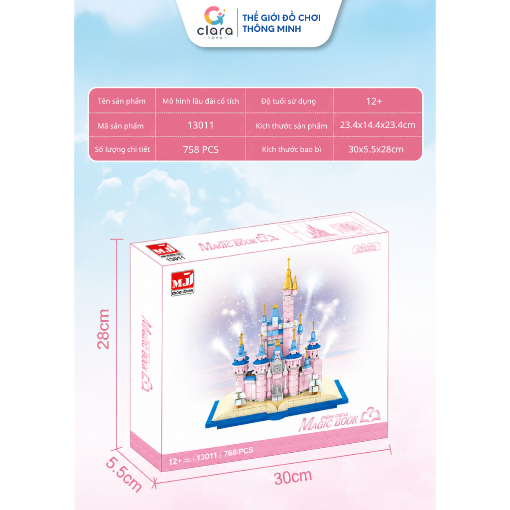Đồ Chơi Lắp Ghép Mô Hình Lâu Đài Hồng 13011 768PCS Mô Hình Lắp Ghép LEGO 3D Lâu Đài Công Chúa STEM