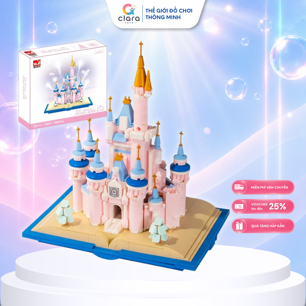 Đồ Chơi Lắp Ghép Mô Hình Lâu Đài Hồng 13011 768PCS Mô Hình Lắp Ghép LEGO 3D Lâu Đài Công Chúa STEM