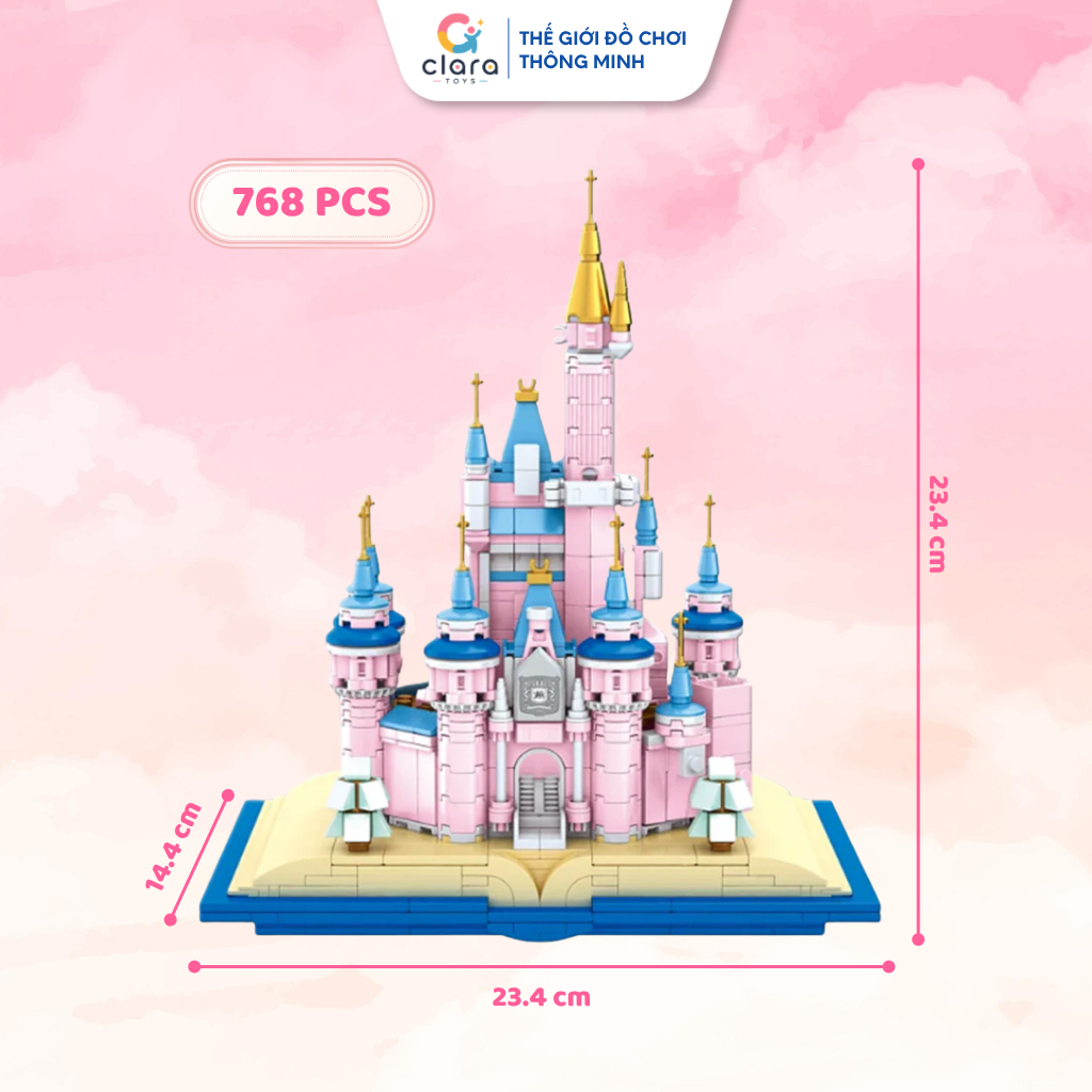 Đồ Chơi Lắp Ghép Mô Hình Lâu Đài Hồng 13011 768PCS Mô Hình Lắp Ghép LEGO 3D Lâu Đài Công Chúa STEM