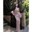 Đầm Lụa Hở lưng FLORAL phối Ren hoa tôn dáng FFCLUB - Đầm lụa dự tiệc, tốn dáng