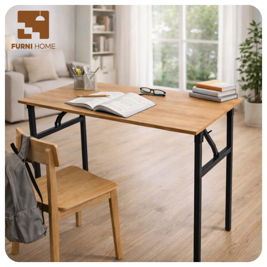[Nhập MII2430061 giảm 15% đơn 0Đ] [FURNI HOME] Bàn học,bàn làm việc BG75 chân gấp gọn nhiều size
