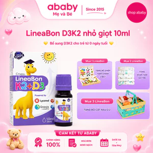 Vitamin LineaBon D3 K2 Nhỏ Giọt 10ml Hỗ Trợ Hấp Thu Canxi Cho Trẻ